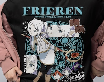 Anime Elf Magier Shirt, Fantasy Magie Grafik Shirt, emotionale Reise Manga T-Shirt, Vintage japanisches 90er Jahre Anime T-Shirt, Otaku Geschenk Unisex Shirt