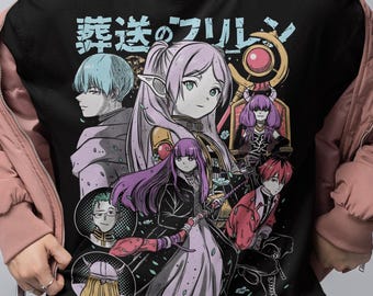 Camiseta de elfo mago de anime, camiseta gráfica de magia fantástica, camiseta de manga Emotional Journey, camiseta vintage de anime japonés de los 90, camiseta unisex de regalo otaku