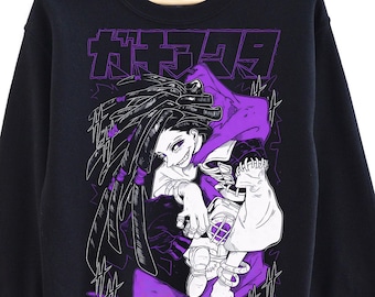 Dark Aesthetic Anime Sweatshirt, Chaos World Grafik T-Shirt, Cooles Anime Top, GESCHENK für Otaku & Manga Liebhaber, Anime Unisex Pullover