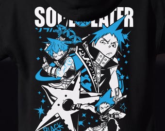 Soul Eater Anime T-Shirt, Maka Albarn Sweater, Retro Black Star Manga Graphic, Gothic 90s Anime Unisex Streetwear, Otaku Gift for Anime Fans