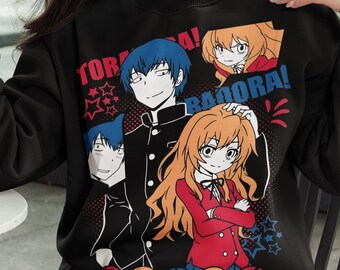Toradora anime-trui, taiga aisaka en ryuuji takasu, kawaii anime-shirt, leuk romantisch mangacadeau, Otaku uniseks grafische toradora-sweater