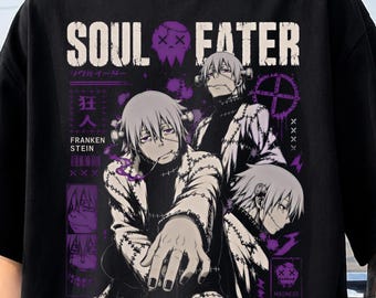 Soul Eater Anime T-Shirt, Maka Albarn Sweater, Retro Black Star Manga Graphic, Gothic 90s Anime Unisex Streetwear, Otaku Gift for Anime Fans