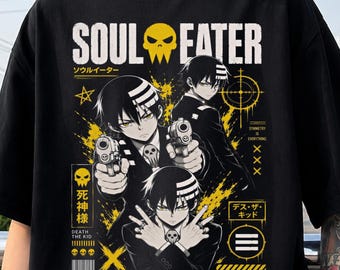 Soul Eater Anime T-Shirt, Maka Albarn Sweater, Retro Black Star Manga Graphic, Gothic 90s Anime Unisex Streetwear, Otaku Gift for Anime Fans