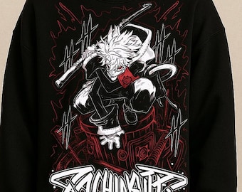 Dark Aesthetic Anime Sweatshirt, Chaos World Graphic Tee, Cool Anime Top, GIFT for Otaku & Manga Lovers, Edgy Character Anime Unisex Sweater