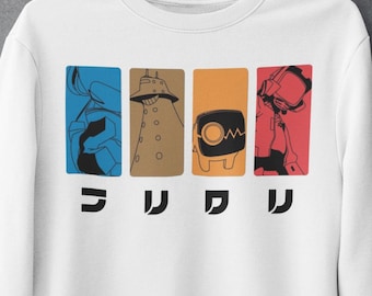 Unisex FLCL Robots Anime Sweater, Canti Shirt, Never Knows Best Tee, Fooly Cooly, 90s Anime Shirt, Vintage Manga Retro FLCL Manga Sweatshirt