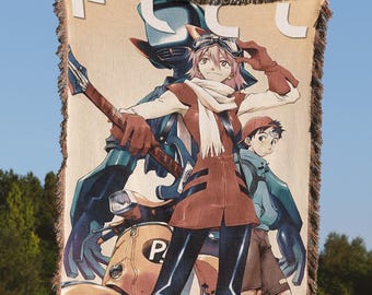 FLCL Anime Woven Blanket, Never Knows Best Tapestry, Mamimi Samejima Fooly Cooly Throw, 90s Anime Otaku Room Decor, Vintage FLCL Blanket