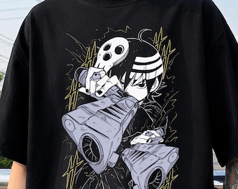 Soul Eater Anime T-Shirt, Maka Albarn Sweater, Retro Black Star Manga Graphic, Gothic 90s Anime Unisex Streetwear, Otaku Gift for Anime Fans