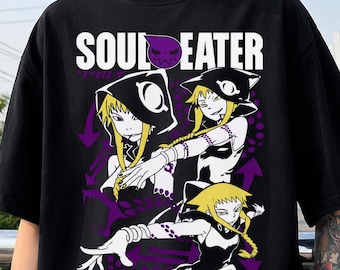 Soul Eater Anime T-Shirt, Maka Albarn Sweater, Retro Black Star Manga Graphic, Gothic 90s Anime Unisex Streetwear, Otaku Gift for Anime Fans