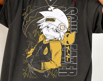 Soul Eater Anime T-Shirt, Maka Albarn Sweater, Retro Black Star Manga Graphic, Gothic 90s Anime Unisex Streetwear, Otaku Gift for Anime Fans
