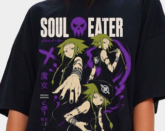 Soul Eater Anime T-Shirt, Maka Albarn Sweater, Retro Black Star Manga Graphic, Gothic 90s Anime Unisex Streetwear, Otaku Gift for Anime Fans