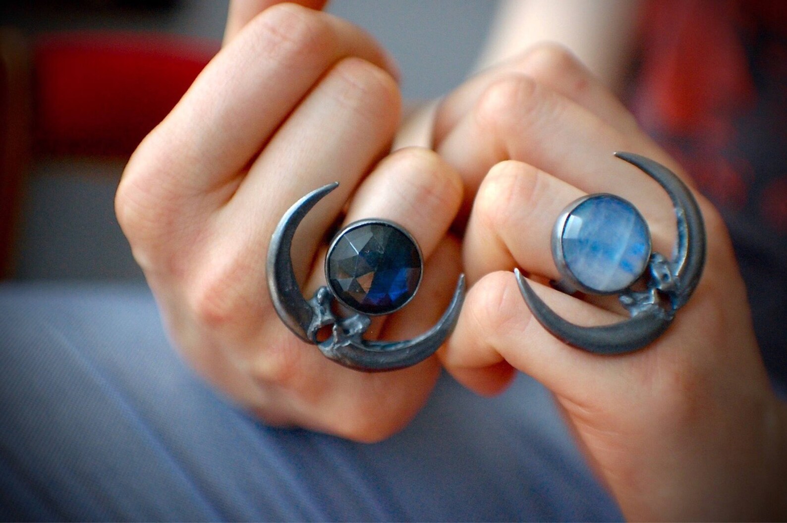 The Raven Moon Ring Moonstone - Etsy