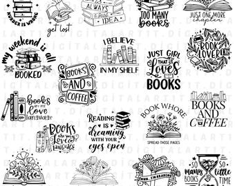 Book Lover SVG Bundle: Librarian, Reading Quotes (Digital Download)