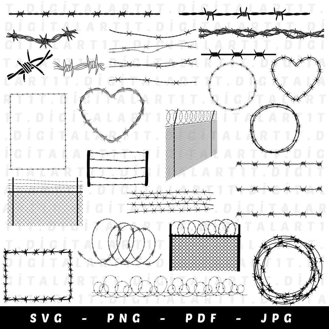 Barbed Wire Fence SVG Bundle: Cricut Cut File (digital Download) - Etsy