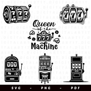 Slot Machine SVG, 777 Slot svg, Jackpot svg, Gambling, casino svg, Digital Download, İnstant Download, Cricut, tshirt print, Png, Silhouette