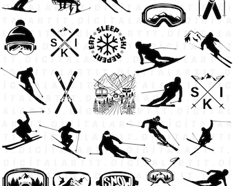 Skiing SVG Bundle: Winter Sports Graphics (Digital Download)