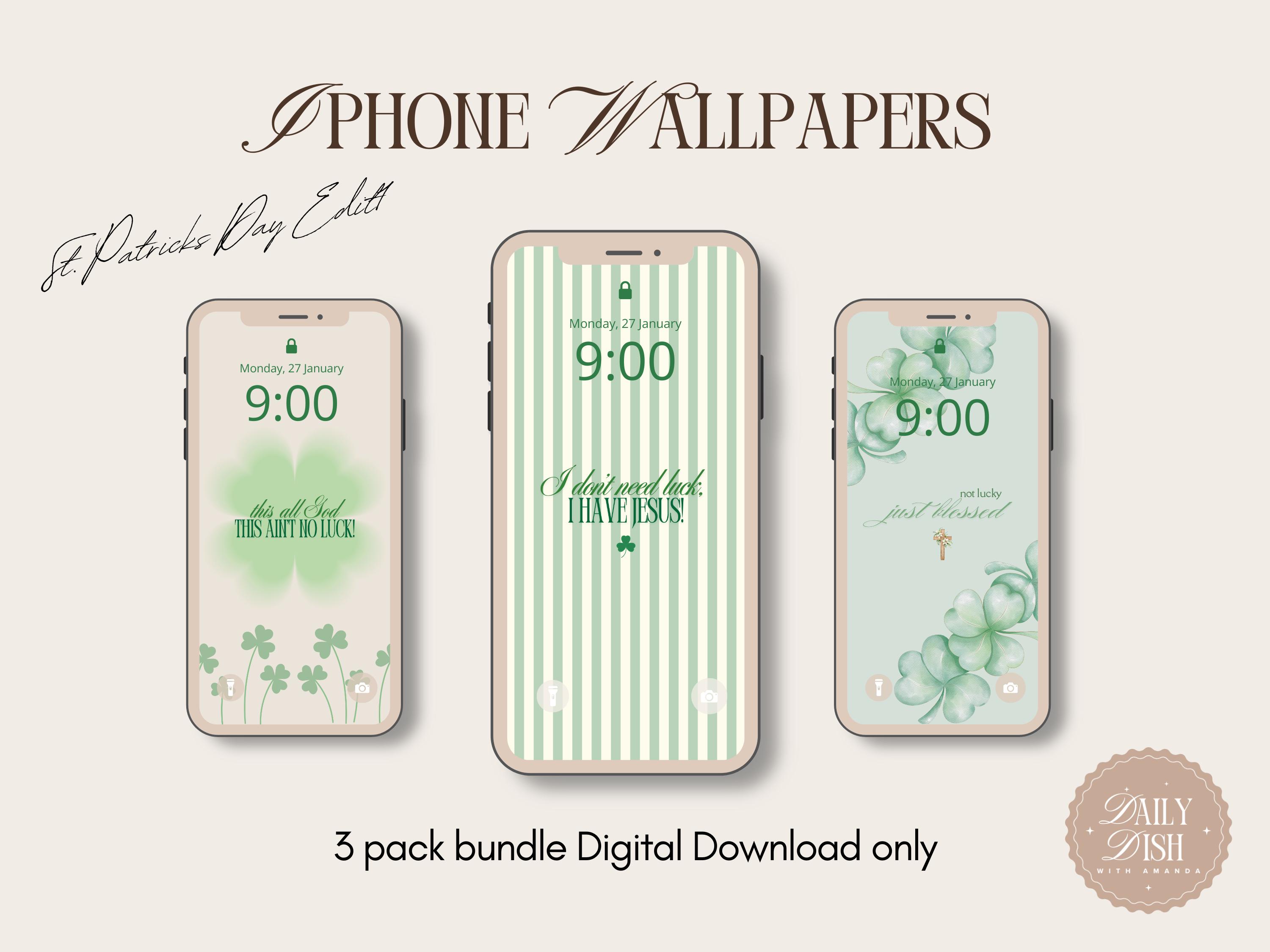 St Patricks Day Wallpaper iPhone Green - Etsy Norway, image size:3000x2250