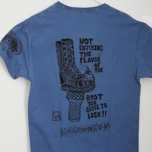 Size L - Upcycled / Handprinted - Bootlicker Tee