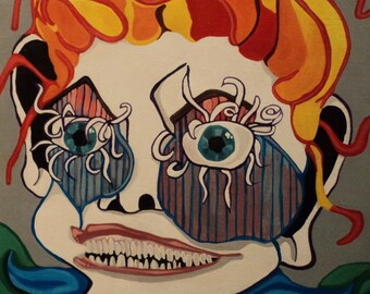 Been Awake -9x12in Acrylic Original Painting Surreal Abstract