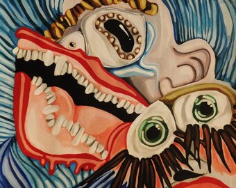 Shocked-9x12 Original Acrylic Painting