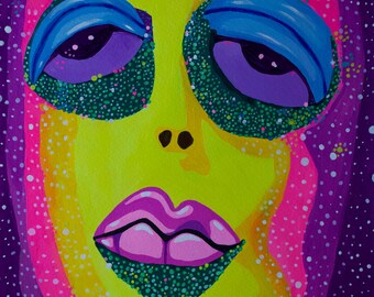 Sparkle Glamour- 11x14in Original Painting on Paper