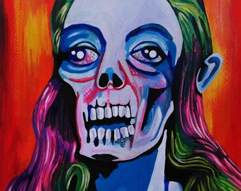 Zombie Pic- 11x14in Acrylic Original Painting