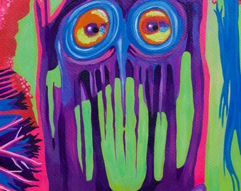 Stretchy Monster-11x14in Acrylic Original Painting Surreal Abstract