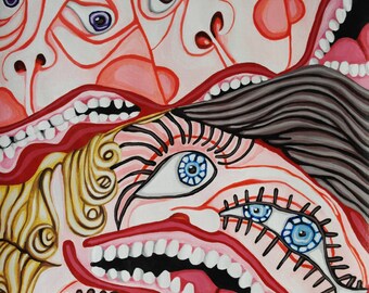 Selecting-9x12in Acrylic Original Painting Surreal Abstract