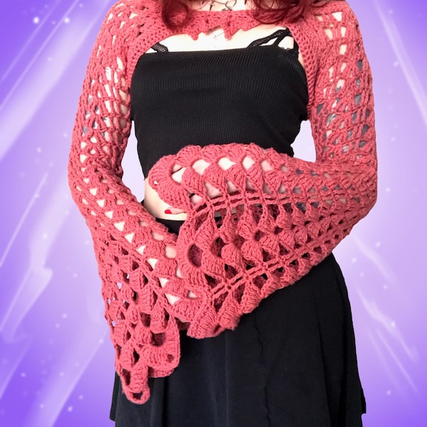 The Witch's Bell Sleeves | Crochet Shrug Pattern | English | perfect for Cosplay, Ren-Faire, Festival Wear!
