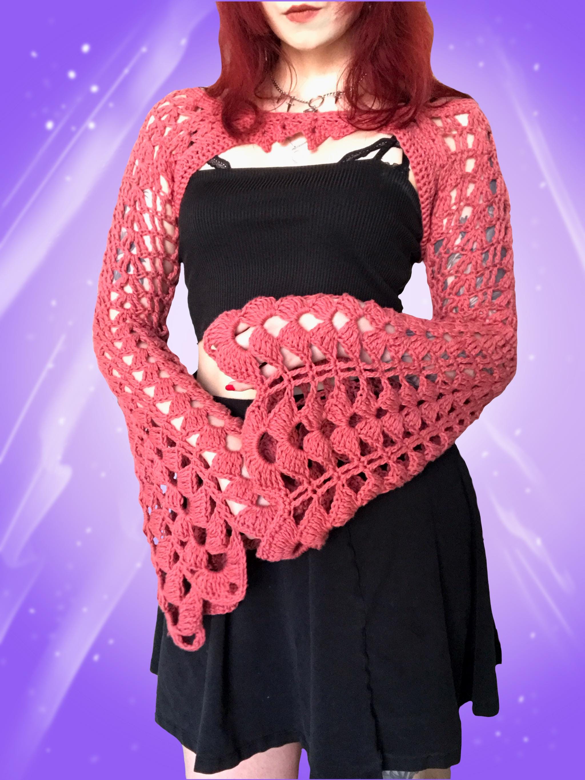 The Witch's Bell Sleeves | Crochet Shrug Pattern | English