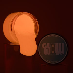 Glow In The Dark Acrylic Pastel Red Paint: UV Blacklight Reactive & Orange Glowing Phosphorescent Effect. For Neon Party, Art, Paintings