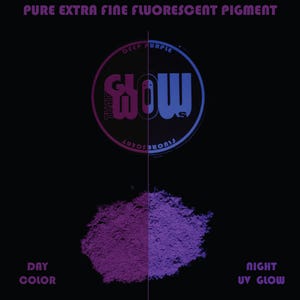 Fluorescent Purple Pigment - Neon Violet Glow In The Dark Color Changing. UV Blacklight Reactive Powder For Art, Clothing, Shoe, Mural, Gift