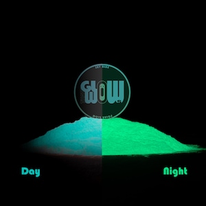 Glow In The Dark Cyan Pigment: Schwarzlicht & Polarleuchten. Geburtstag, Weihnachten, Valentinstag Geschenk für Künstler, ihn, sie. Für Kunst, Farbe, Dekor