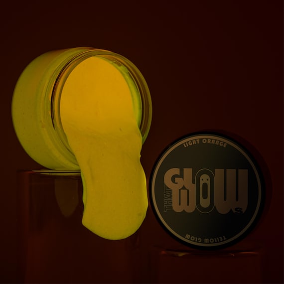 Glow In The Dark Orange Acrylic Paint: UV Blacklight Reactive Neon Paint