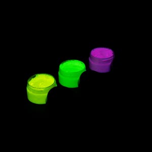 Glow In The Dark Acrylic Paint Kit - 3 Colors. Strontium Aluminate & UV Blacklight Reactive Art Supply. Artist Birthday, Christmas Gift Idea