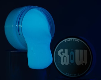 Azurblaue Glow in the Dark Acrylfarbe: UV Schwarzlicht, klares Phosphoreszierend Weiß