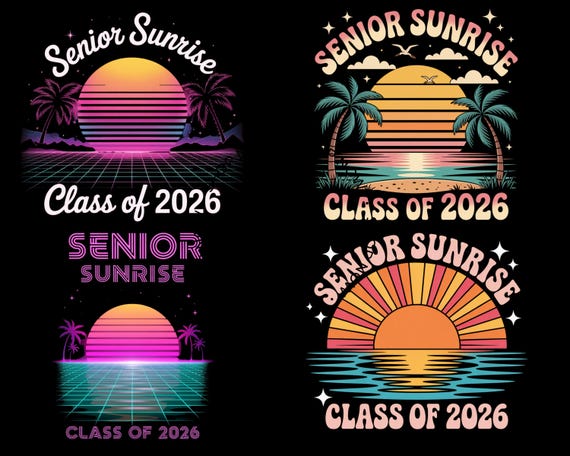 Retro Senior Sunrise 2026 SVG: Graduation Shirt Design (Digital Download)