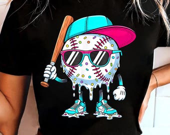 Drip Baseball PNG, Youth Streetwear Baseball, Cool Baseball Boy, Melting Ball Graphic, Boys Sports Digital Download