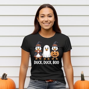 Duck Duck Boo PNG | Cute Halloween Ducks Clipart | Funny Ghost Duck Sublimation | Witch Duck Digital Download | Spooky Season Shirt Design
