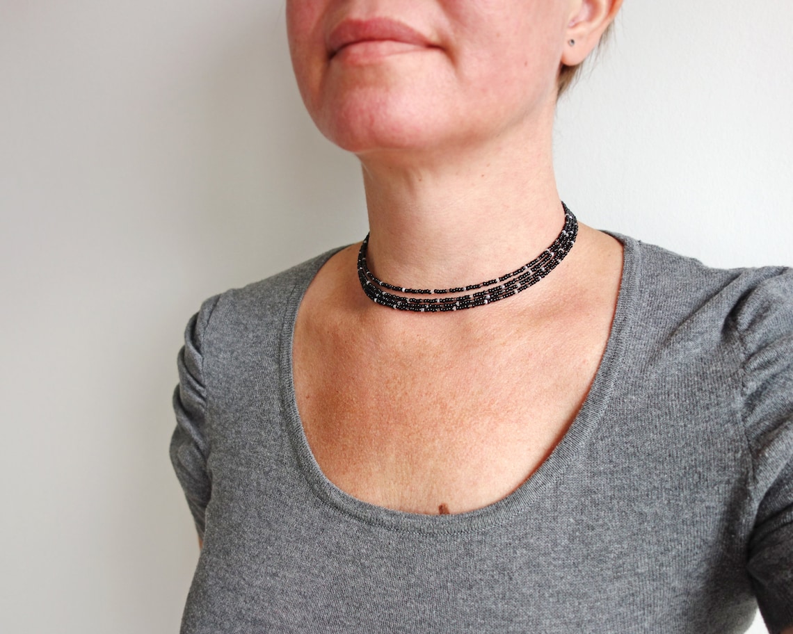 Collier ras du cou en perles multi-brins en couches de perles - Etsy France