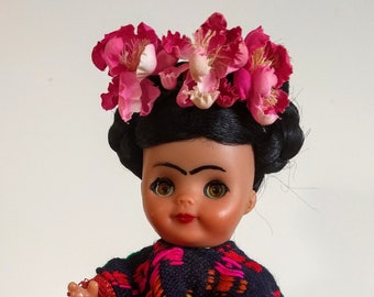 Vintage Frida Kahlo doll - hand painted