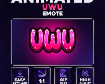 Animated UWU Text Emote – Cute Pink Kawaii Reaction Emote for Twitch Discord YouTube | UwU Chat Emote for Streamers