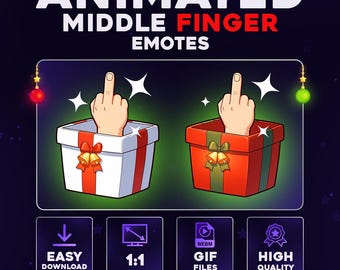 2X Middle Finger Box Animated + Static Emote for Twitch Discord YouTube and Kick | Christmas Stream Assets | Holiday | Ney Year