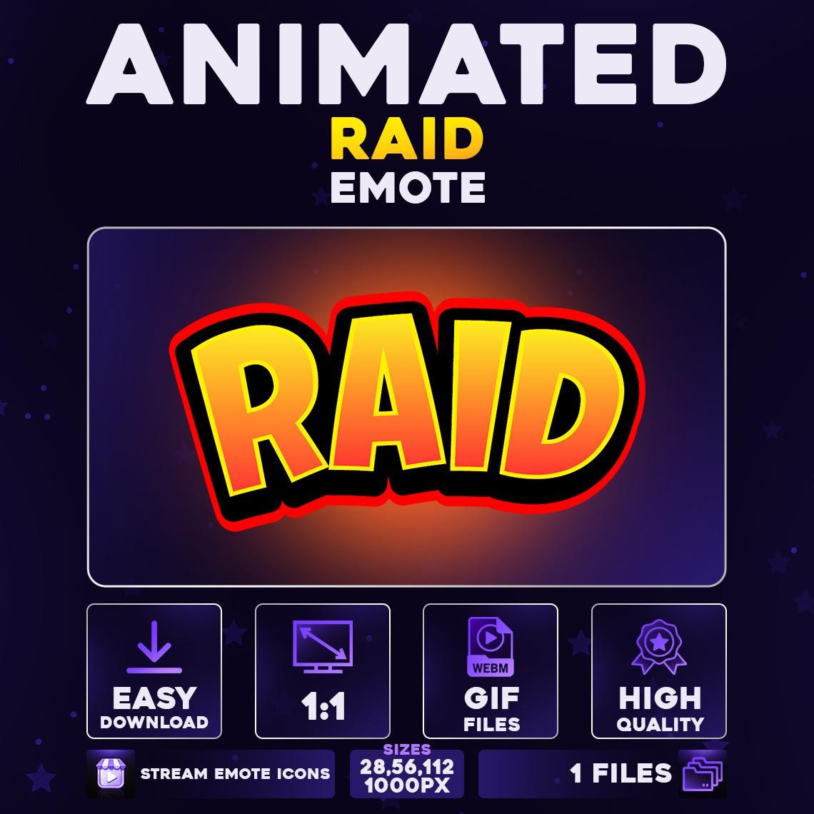 Animated RAID Text Emote – Bold Raid Alert for Twitch Discord Youtube ...