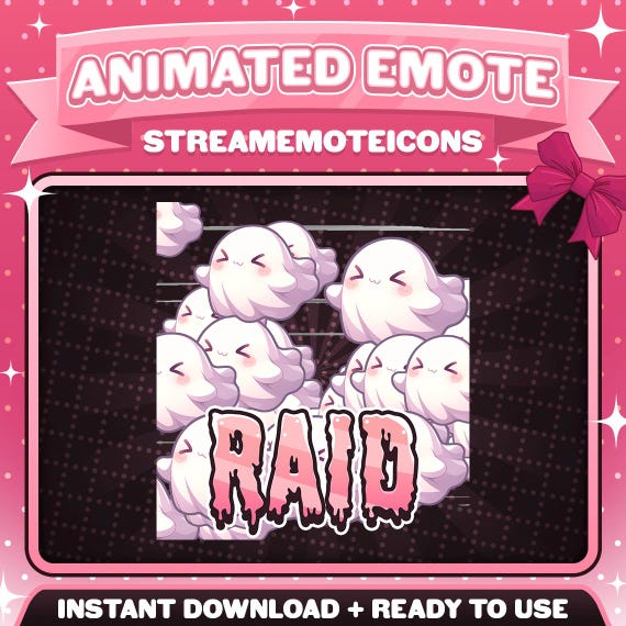 Animated Raid Ghost Emote Twitch, Discord, Streaming