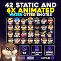 42 + 6 Animated Water Otter Pack PNG & GIF for Streamers, Twitch, Discord, Kick, | Chibi Otter Mega Emote Pack product logo