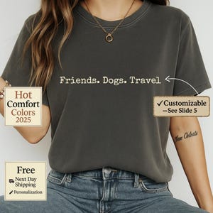 FDT Shirt Friends Dogs Travel – Anti Trump Tee, Funny Political T-Shirt, Dog Lover Gift, Travel Aesthetic, Comfort Colors Custom Shirt