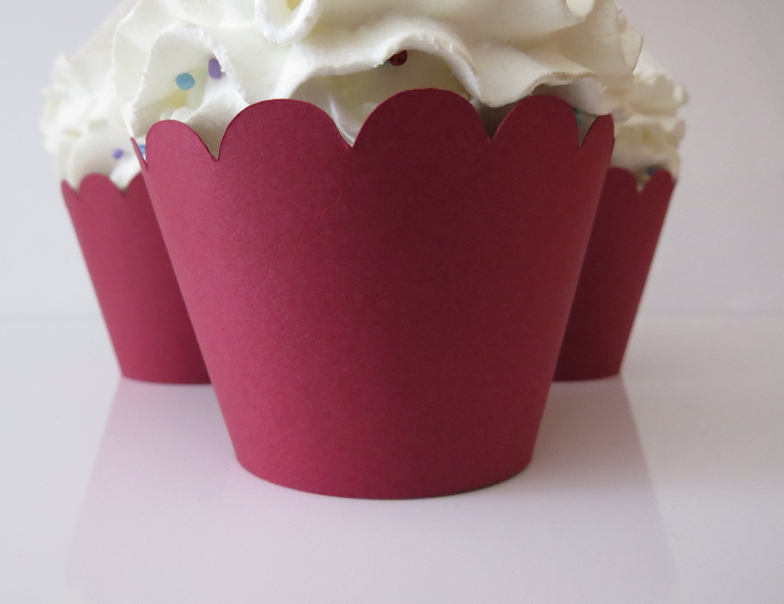 12 Burgundy Cupcake Wrappers... Fully Assembled...baby Shower Etsy