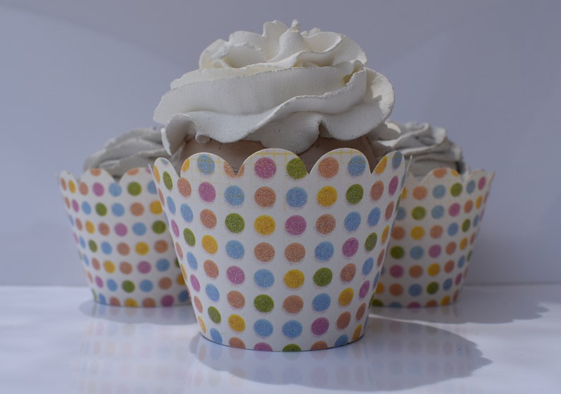 12 Multi Color Cupcake Wrappers...fully Assembled.....baby - Etsy