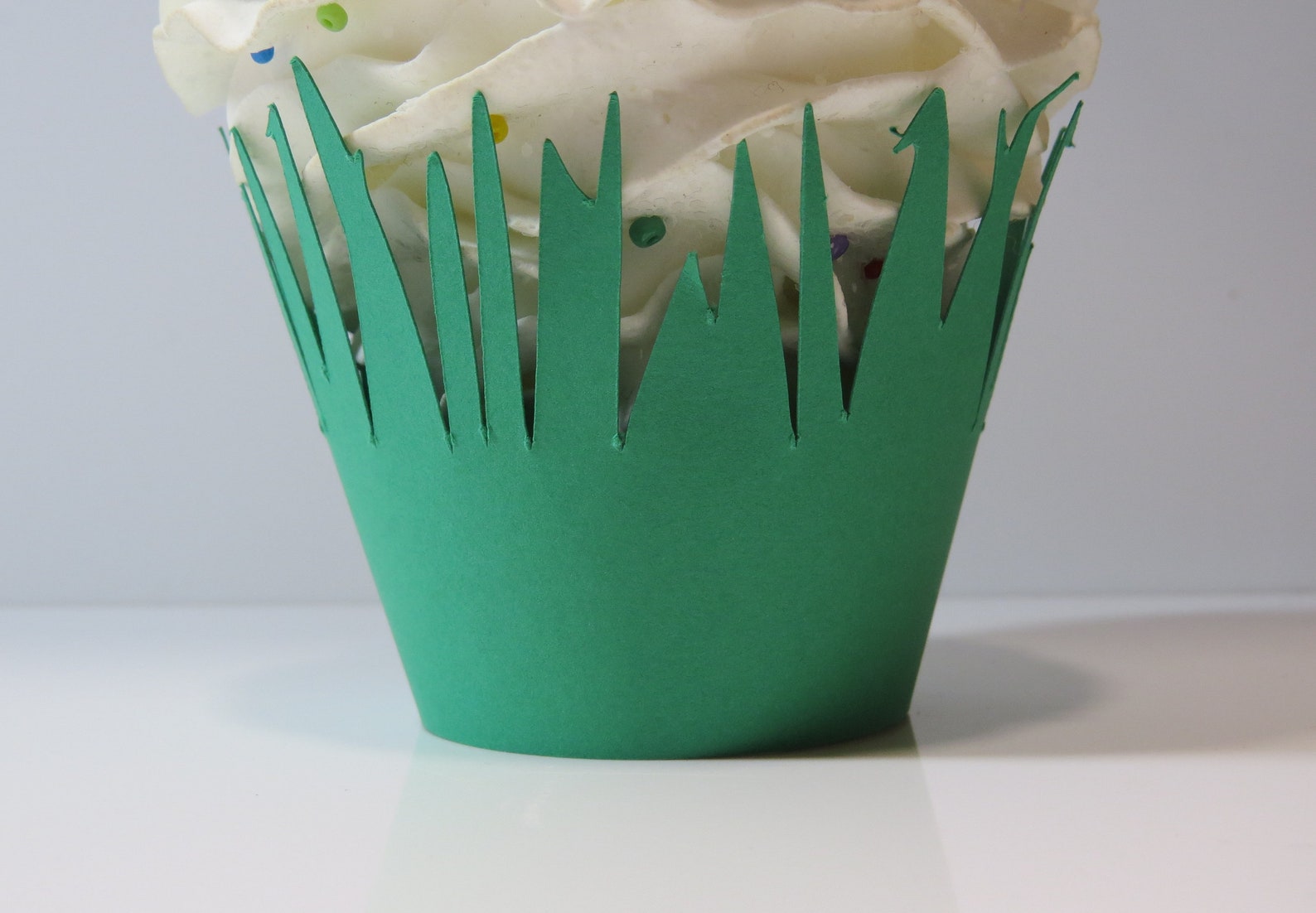 12 Green Grass Cupcake Wrappers...set of 12... Completely Etsy