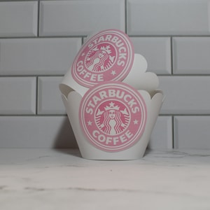 Starbucks Coffee Cupcake Wrappers... Fully Assembled...set of 12...Starbucks Birthday, Coffee Party, Starbucks Party, Barista, Teen Birthday